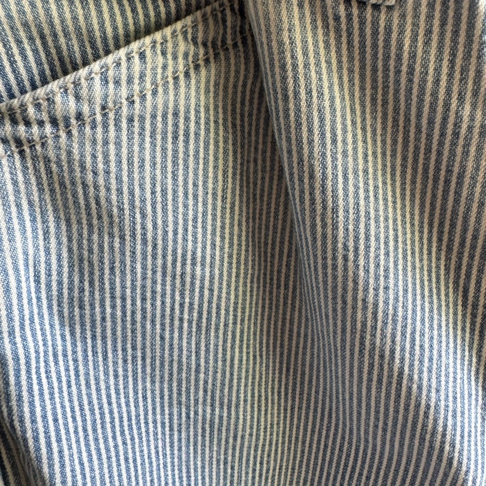 Ag Adriano Goldschmied Striped Denim Trousers in Blue and White - Picture 3 of 4